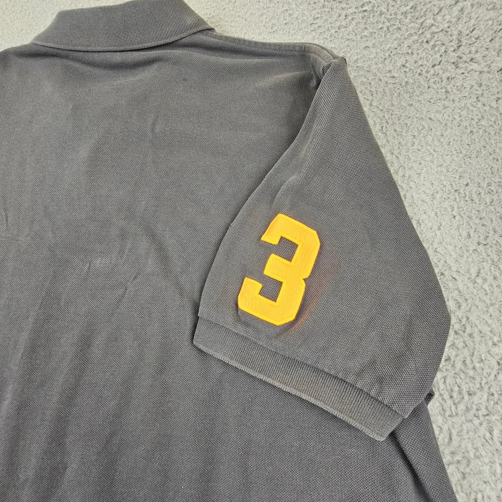 Polo Ralph Lauren Polo Shirt Mens XL Gray Orange Big Pony Short Sleeve Cotton